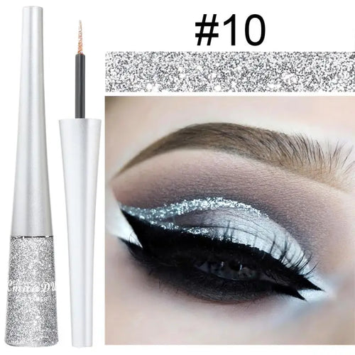 1PC Glitter Eyeliners Liquid Shiny Eye Liners Pigment Silver Green