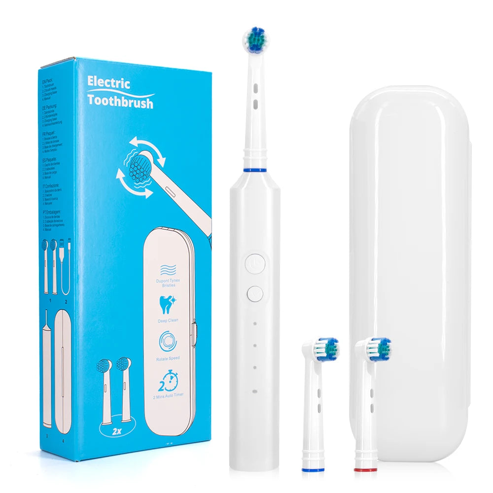 Portable Electric Toothbrush Adult Brush Rotating Toothbrush No Dead Corners Waterproof IPX7 Sonic Electric Toothbrush