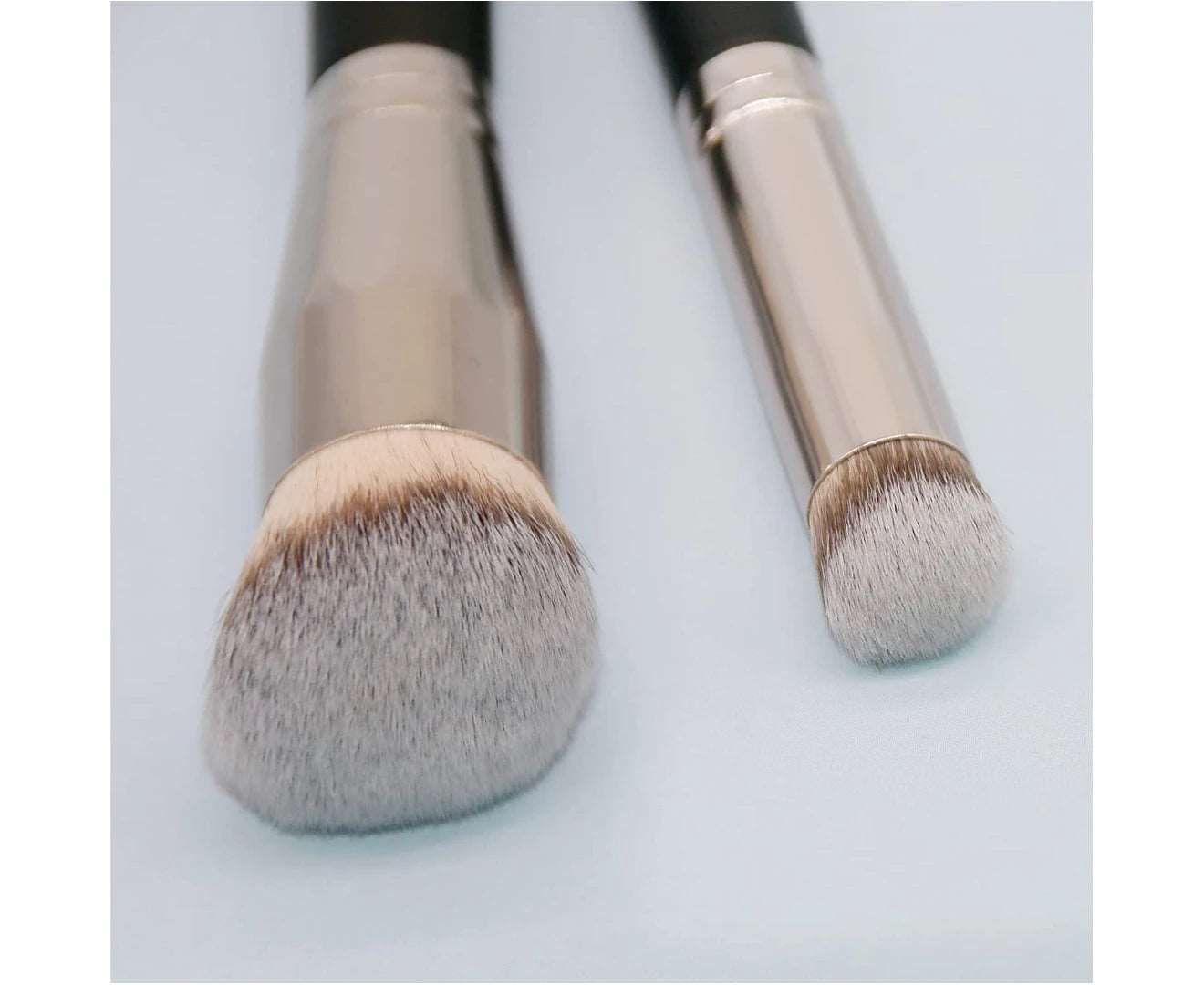 2 Pack Foundation Brush with round Slanted Makeup Brush and Mini Angled Concealer Brush Flat Top Nose Contour Brush Perfect