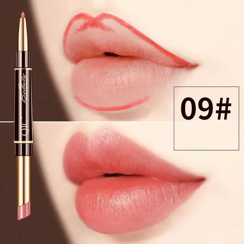 2 in 1 Lipstick Red Lip Liner Pencil Long Lasting Lipliner Pink Waterproof Matte Lip Stick Contouring Lipstic Makeup Cosmetics