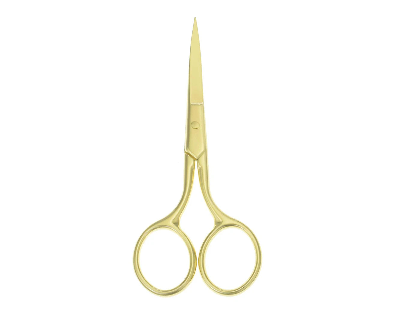 Stainless Steel Fine Straight Professional Grooming Scissors for Personal Care Facial Hair Removal 3.9 Inch (Gold)