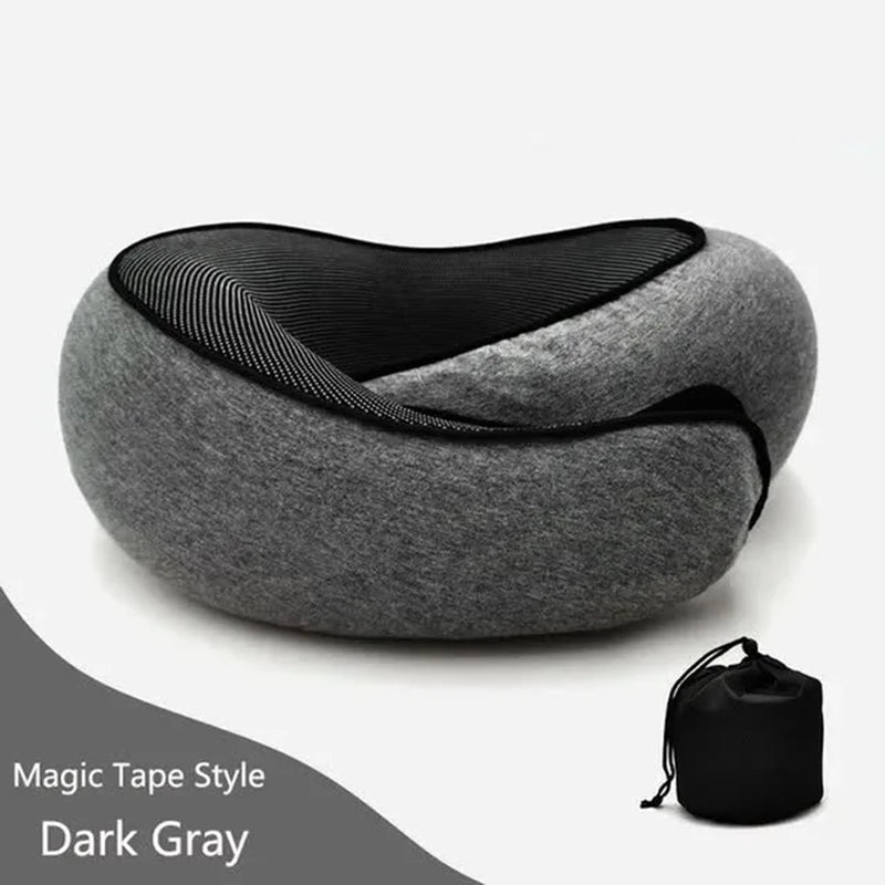 Travel Neck Pillow Memory Foam U-Shaped Pillow Snail Style Travel Neck Support Portable Adjustable Soft Noon Break Sleep Pillows