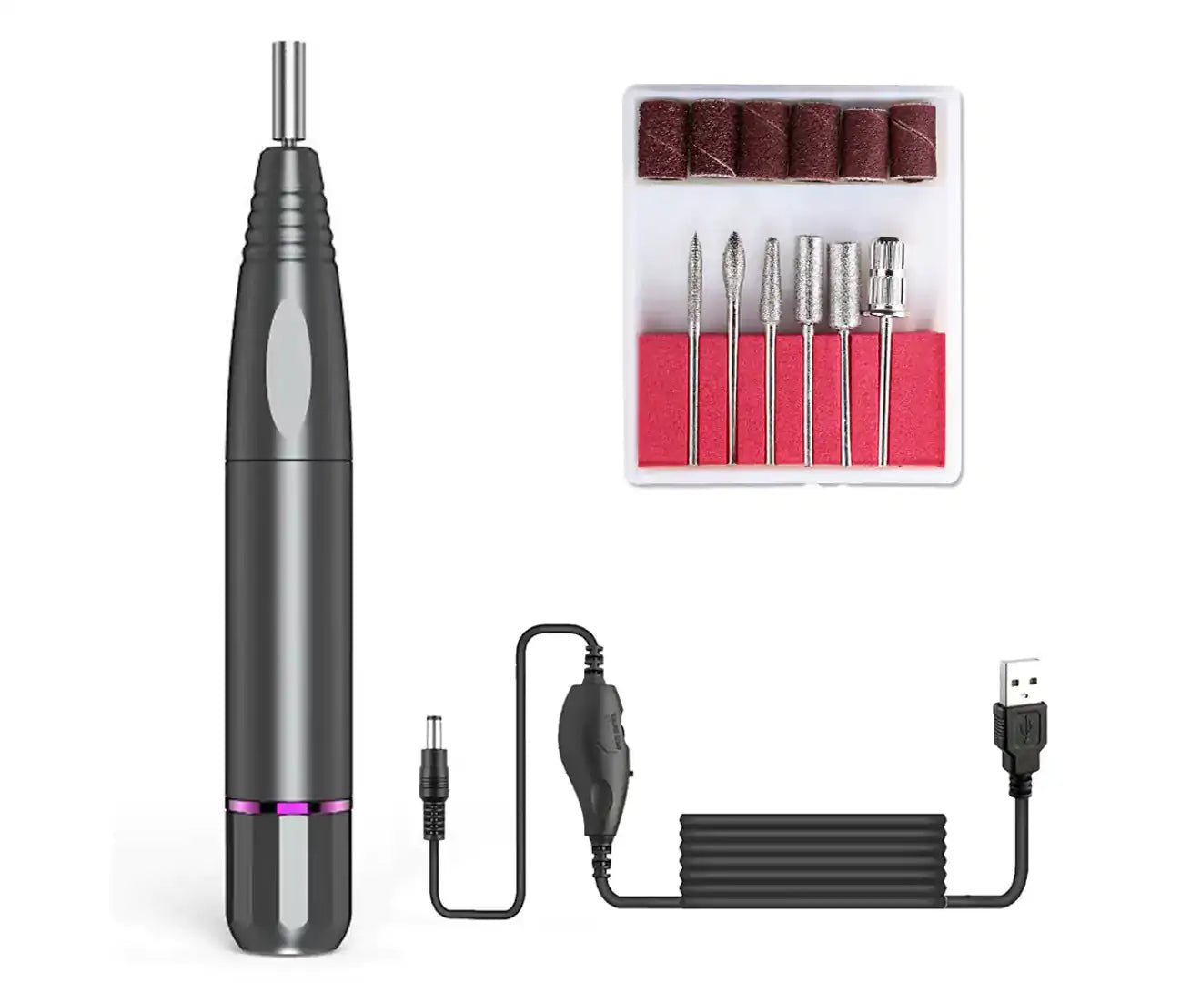 Nail Drill Machine Electric, Portable Acrylic Nail Kit, Nail File Set for Manicure Pedicure Polishing