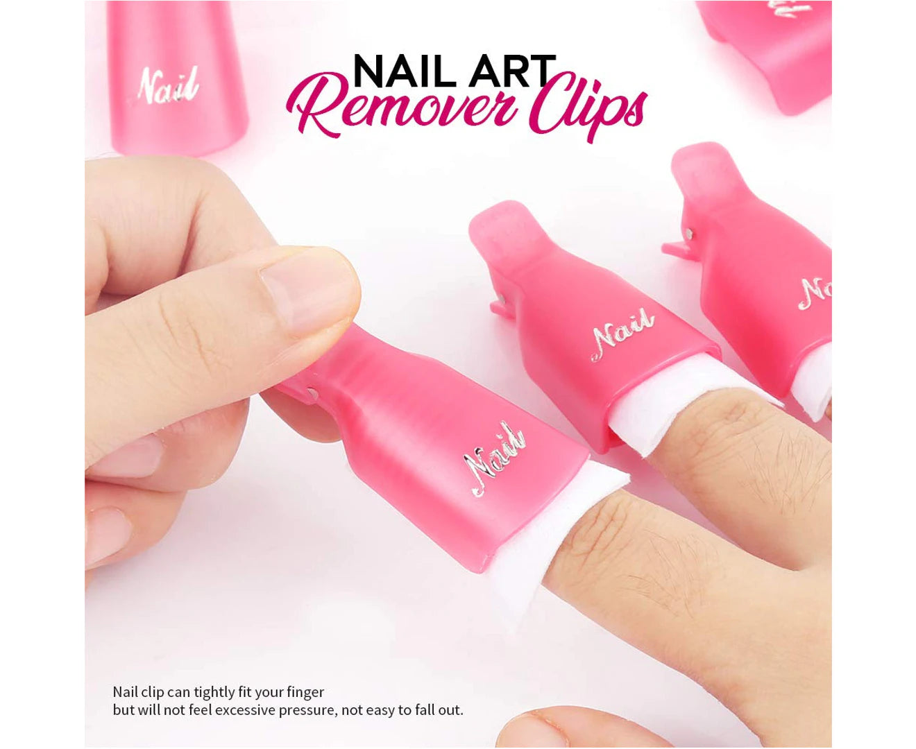 Nail Polish Gel Remover Tools Kit with Nail Clips, 100Ml Nail Polish Remover Bottle, 500 Nail Remover Cotton Pad, Nail Brush, Cuticle Pusher, Cuticle Peele