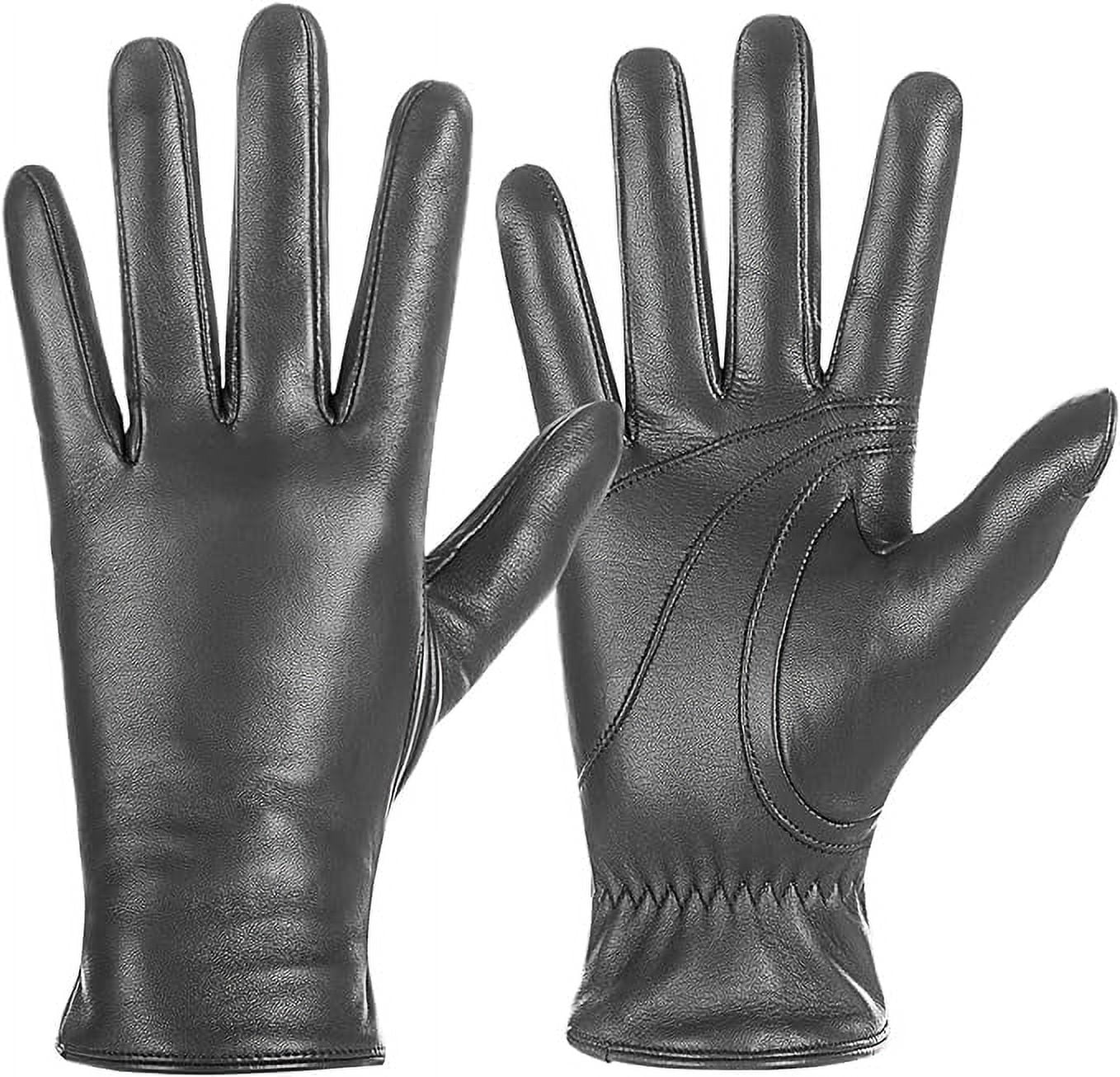 Men'S Winter Sheepskin Leather Gloves with Thermal Cashmere Lining - Stylish Touchscreen Driving Gloves