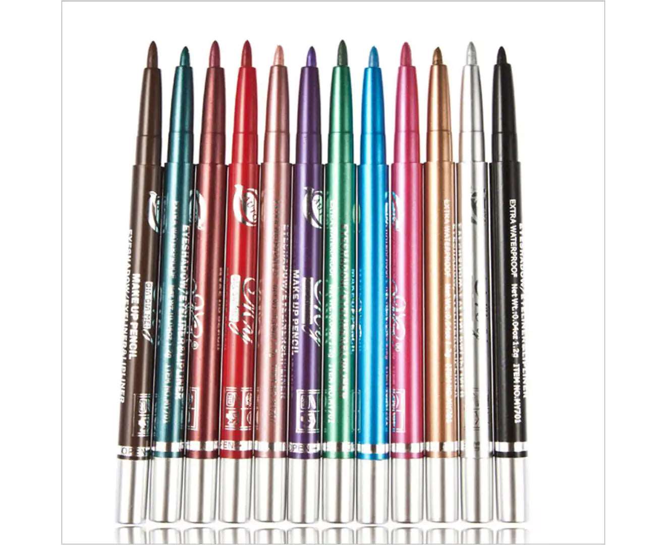 Eyeliner Pencil 12 Color Cosmetic Makeup Pen Set Eye Shadow Glitter