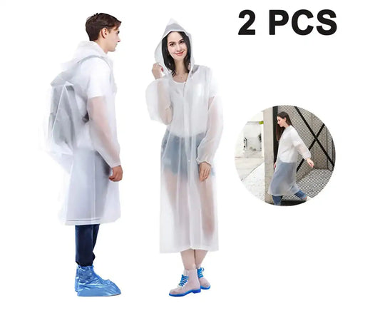 Raincoats for Adults, EVA Reusable Rain Ponchos , No Smell&Environmentally Friendly&Light Weight, Portable Rain Coat Perfect for Outdoor Activities, - White