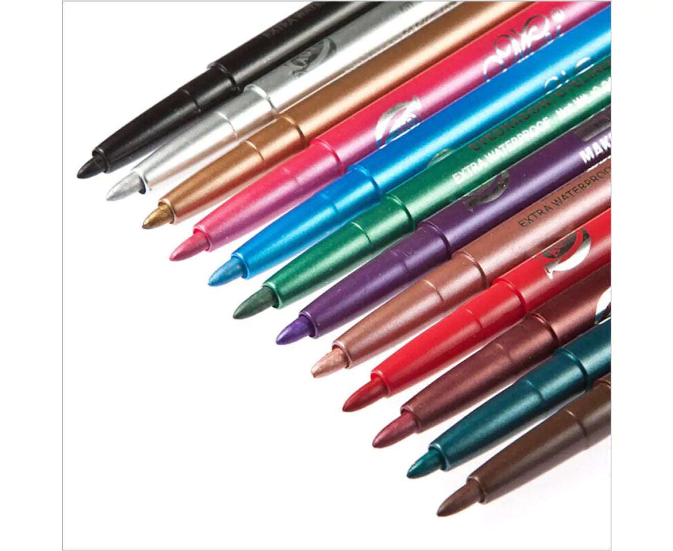 Eyeliner Pencil 12 Color Cosmetic Makeup Pen Set Eye Shadow Glitter