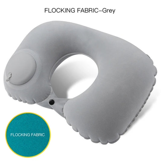 U-Shape Travel Pillow New Pres Inflateble Pillow Neck Portable Folding Outdoor Traveling Car Airplane Inflate Ring Neck Pillows