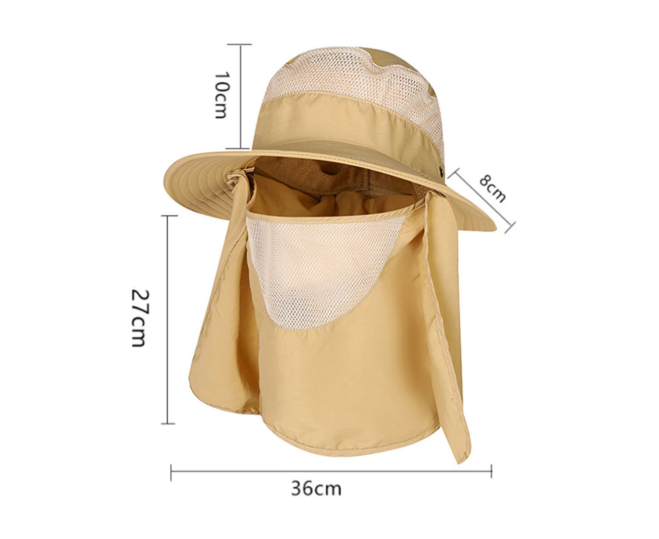 Summer Sunscreen Sun Hat Men'S and Women'S Sunscreen Hat Large Brim Sunshade Hat Large Hooded Fisherman'S Hat-Khaki