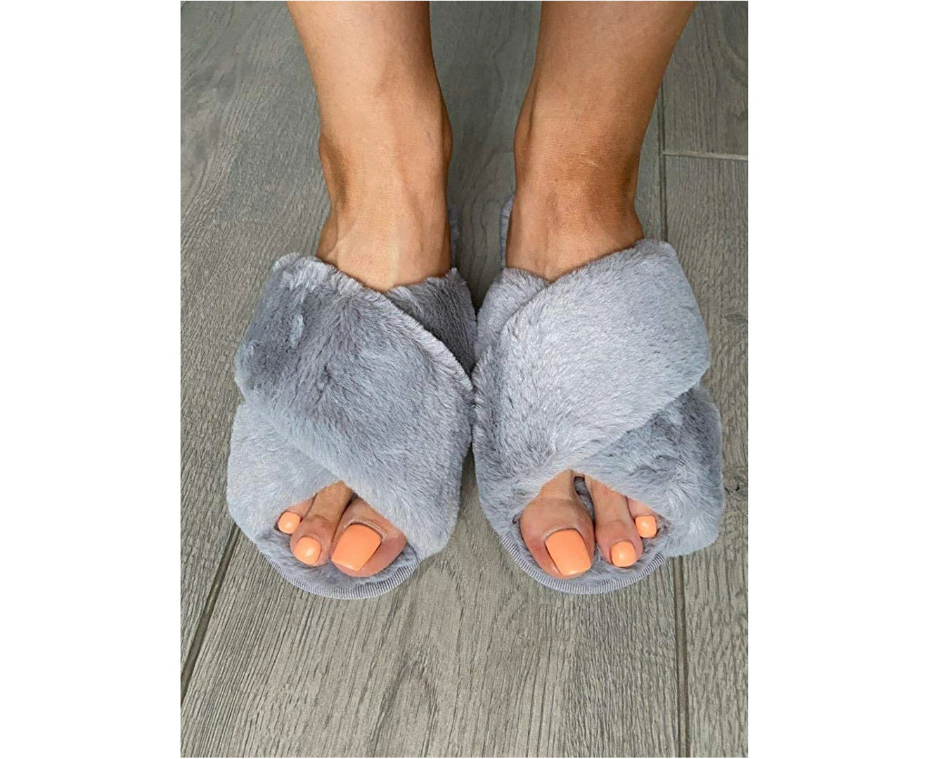 Slippers Women Winter Warm Plush Slippers, Non-Slip Flat Flip Flop Slippers Indoor / Outdoor