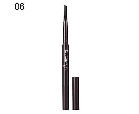 Double-End Waterproof Eyebrow Pencil Eye Brow Brush Eyeliner Makeup Cosmetic Pen-06 Black