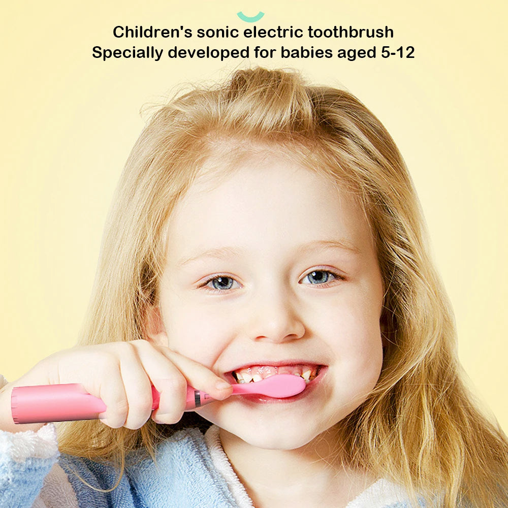 For Children Electric Toothbrush Cartoon Pattern Kids with Replace the Toothbrush Head Ultrasonic Electric Toothbrush