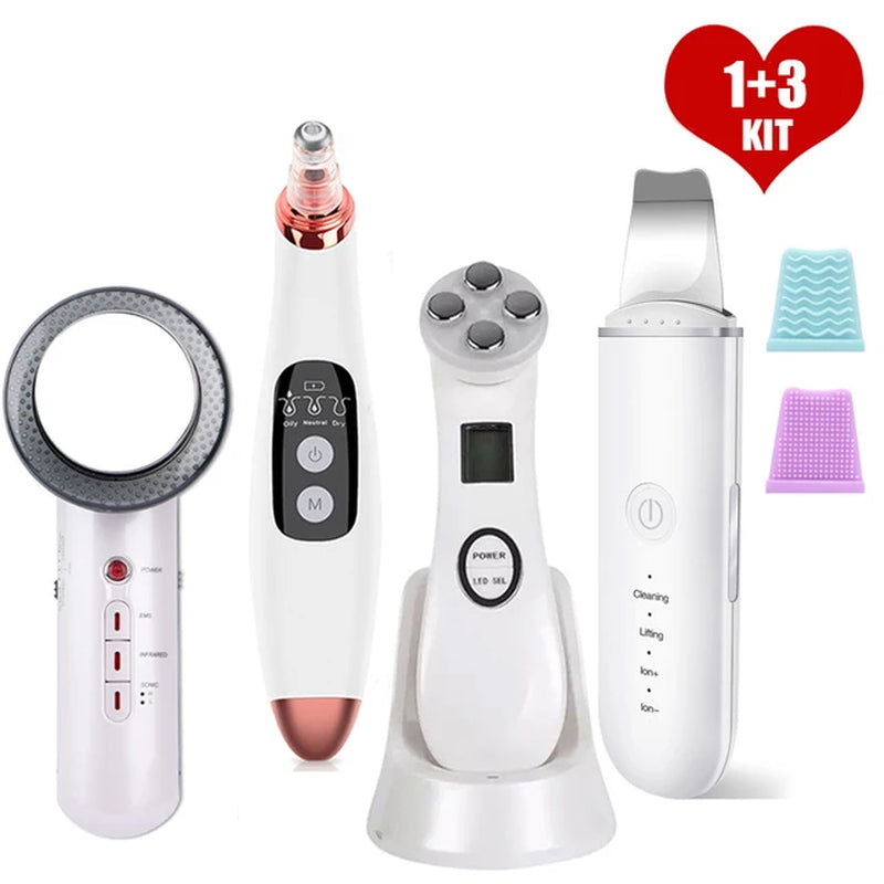 EMS Radio Frequency Blackhead Remover Ultrasonic Cleaning Skin Scrubber Body Slimming Fat Burner Massager Beauty Instrument