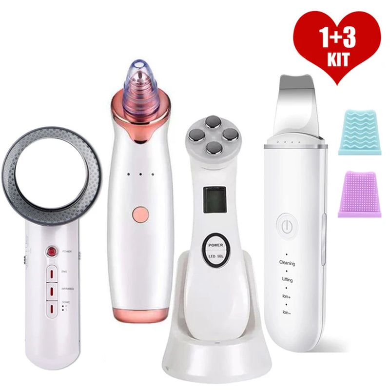 EMS Radio Frequency Blackhead Remover Ultrasonic Cleaning Skin Scrubber Body Slimming Fat Burner Massager Beauty Instrument