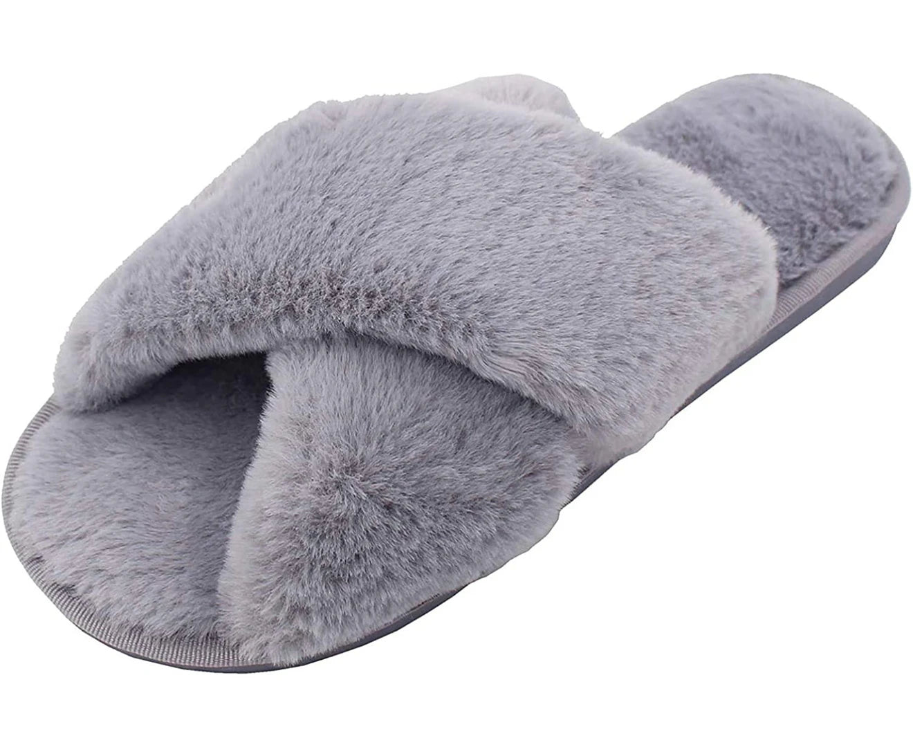 Slippers Women Winter Warm Plush Slippers, Non-Slip Flat Flip Flop Slippers Indoor / Outdoor