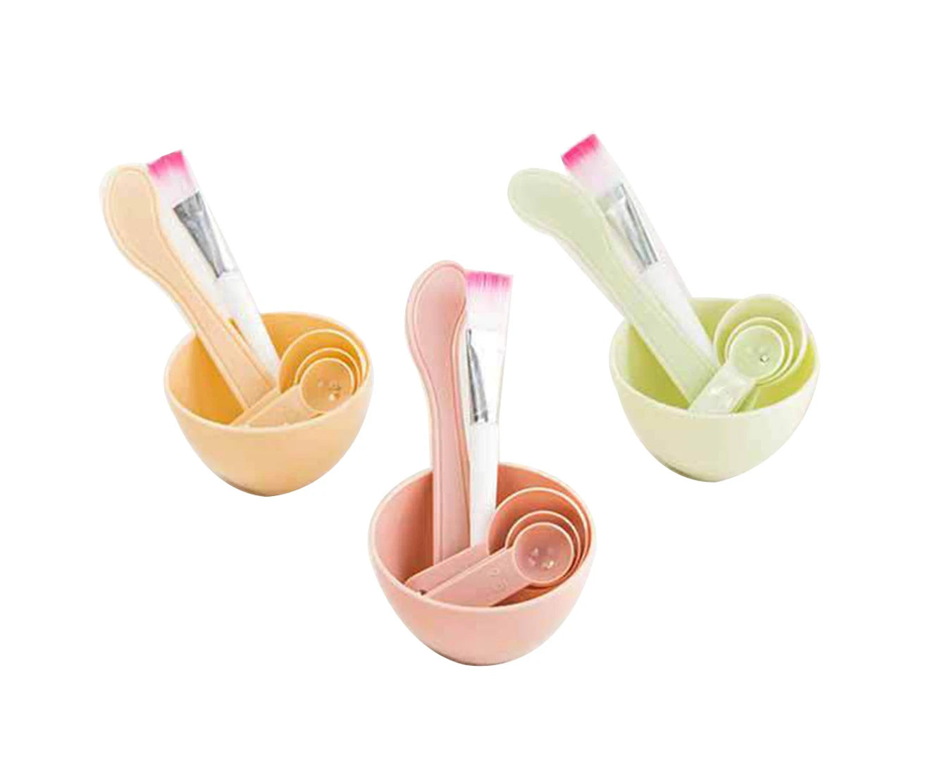 4 in 1 DIY Homemade Makeup Beauty Facial Face Mask Bowl Brush Spoon Stick Tools