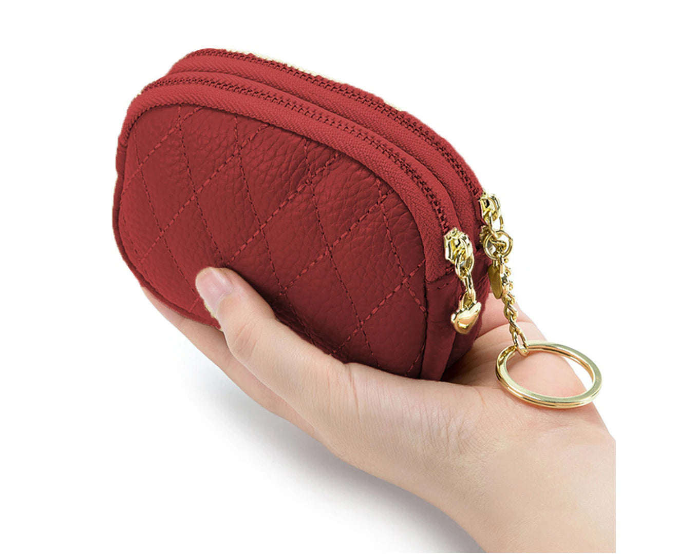 Small Coin Purse for Women Leather Change Pouch Tiny Card Holder Wallet Zipper