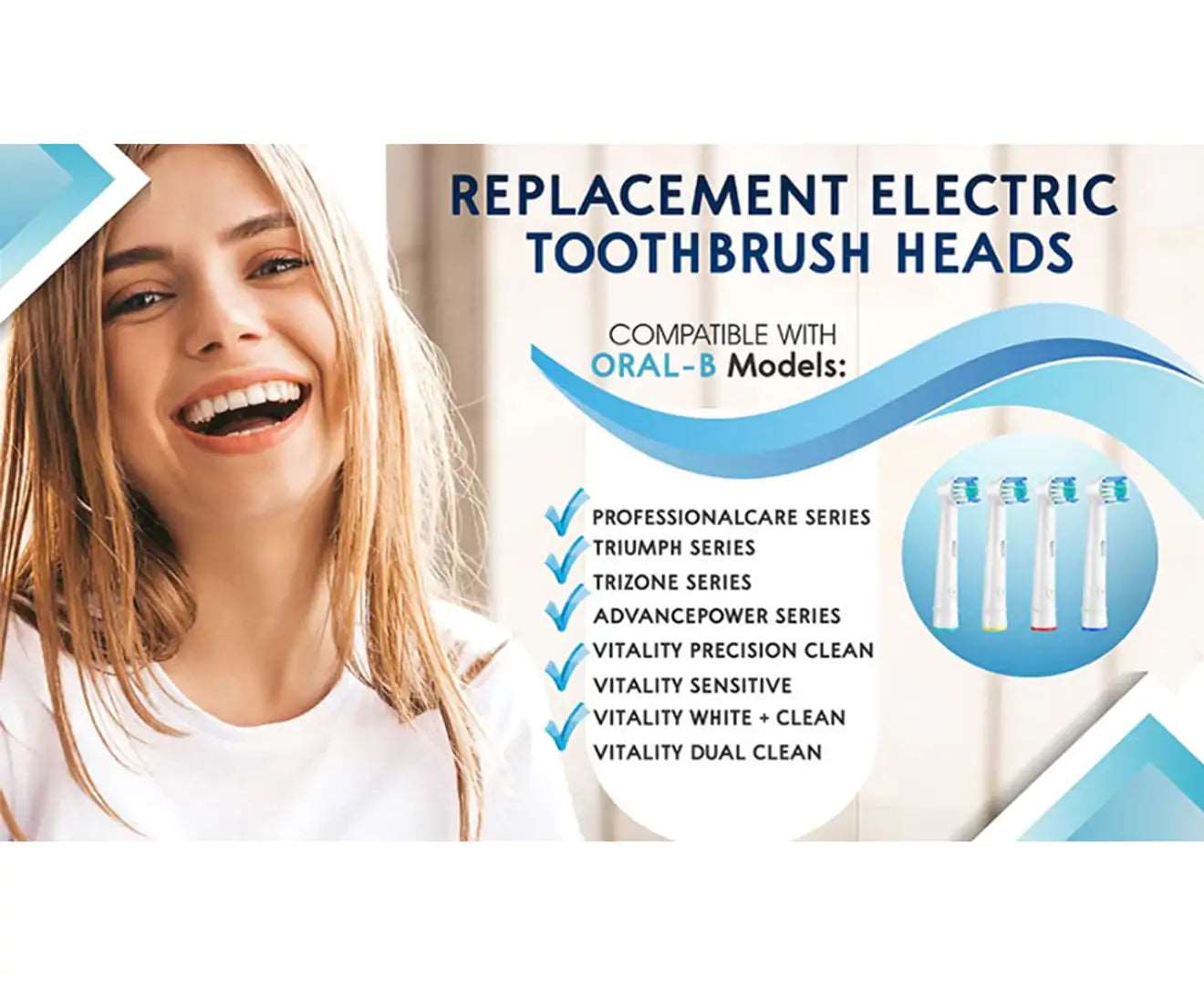 32PCS Precision Clean Oral-B Compatible Tooth Brush Heads Electric Replacement Electric Toothbrush Heads