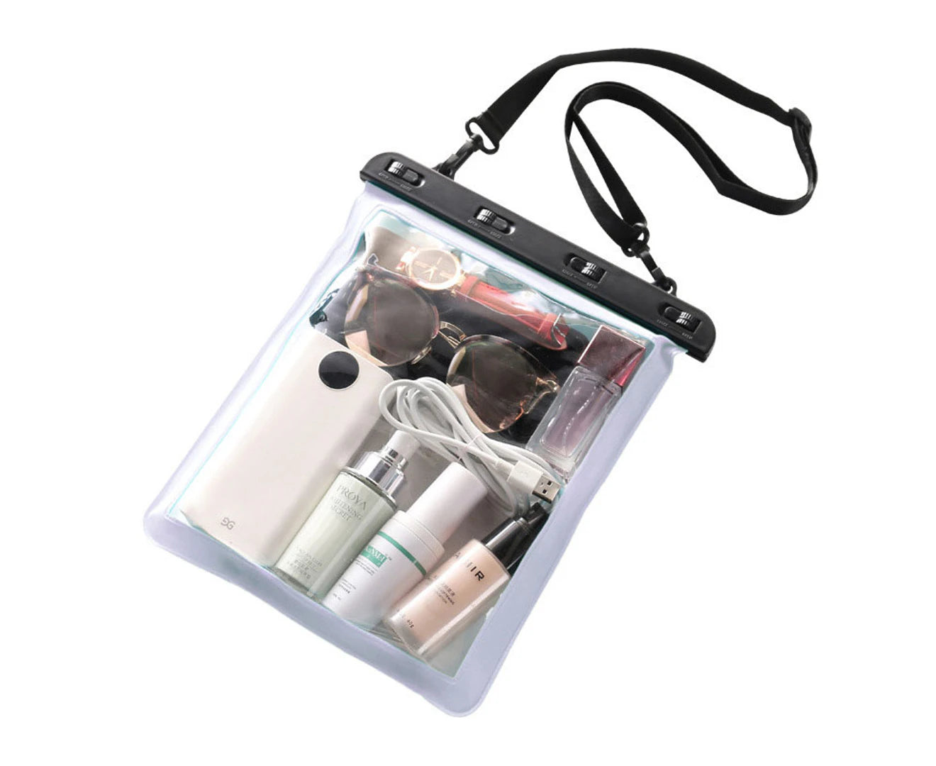 Clear Crossbody Bag Transparent Waterproof Zippered Shoulder Messenger