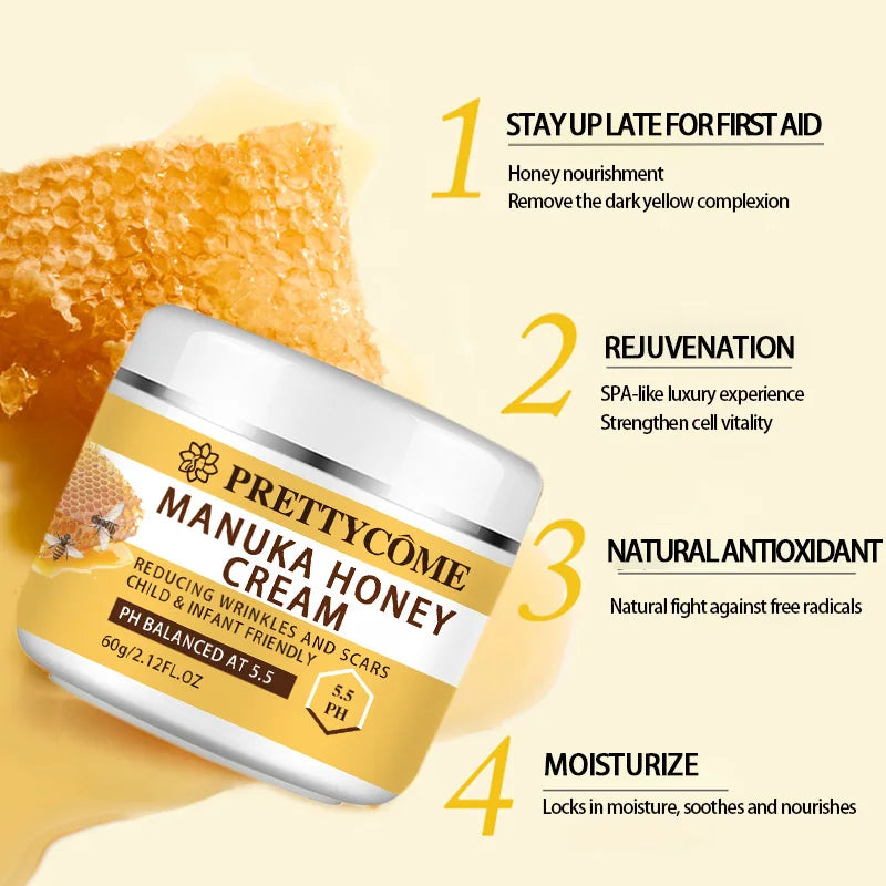 PRETTYCOME Honey Milk Face Cream Aging Defying and Body Moisturizer Whitening Moisturizing Nourishing Skin Deeply Hydrating