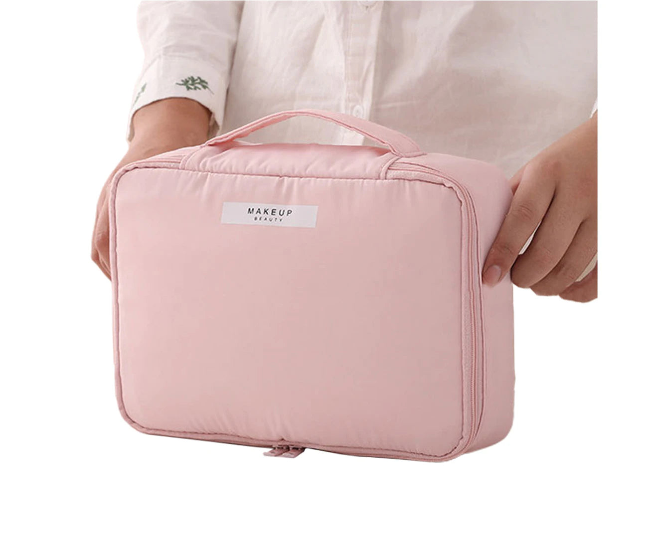 Makeup Bag Cosmetic Case Cosmetic Bag Cosmetic Organizer Makeup Brushes Organizer-Pink