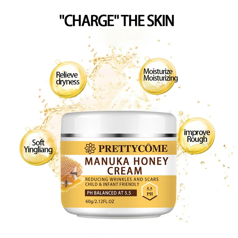 PRETTYCOME Honey Milk Face Cream Aging Defying and Body Moisturizer Whitening Moisturizing Nourishing Skin Deeply Hydrating